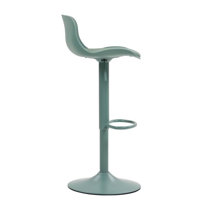 Bar Stools Set of 2 - Modern PU Leather Counter Height Barstools with Back, Height Adjustable Swivel Kitchen Island Chairs