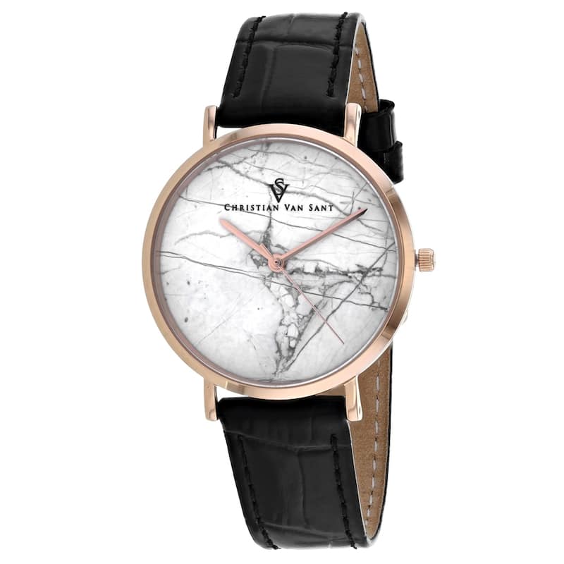 Christian Van Sant Women's Lotus White Dial Watch - CV0422Bk - 6 (36)