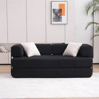Versatile Convertible Sofa Bed with Plush Pillows for Any Living Space