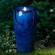 preview thumbnail 36 of 48, Glitzhome 30"H Oversized LED Ceramic Fountain Blue