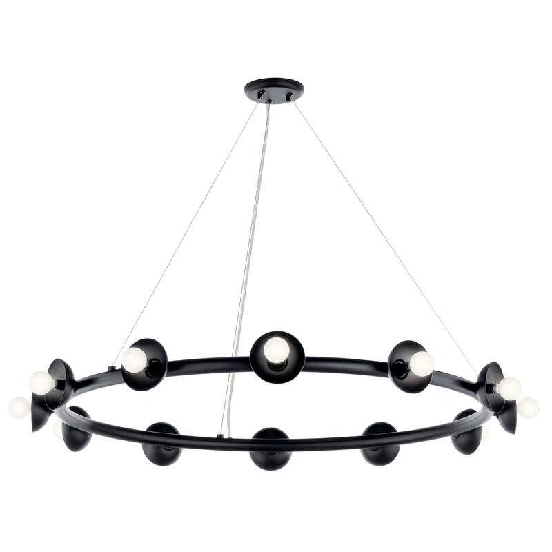 Palta 12-Light Wagon Wheel Chandelier - 42 in - Black