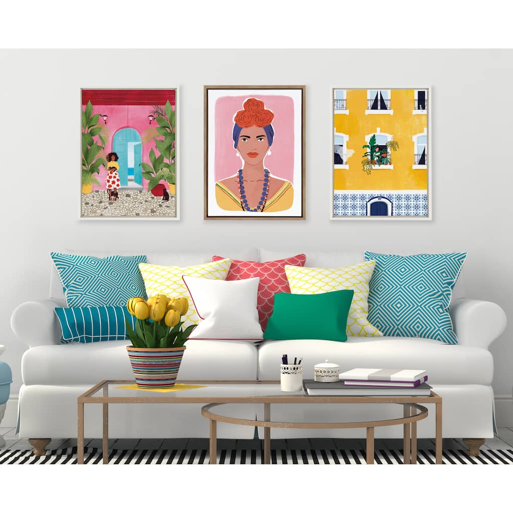 Kate and Laurel Sylvie Lisbon Framed Canvas by Maja Tomljanovic