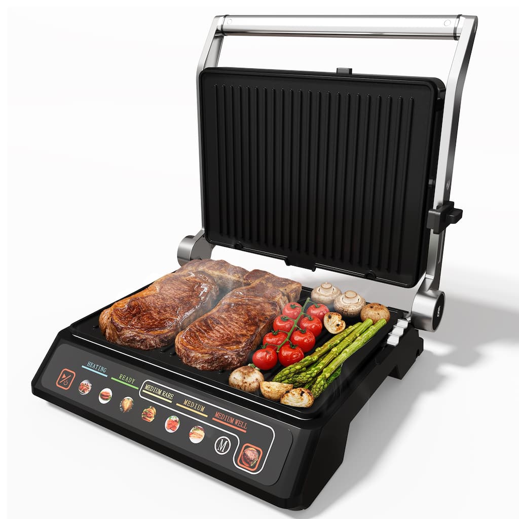 Indoor Grill & Griddle with Preset Menu, 1600W - N/A