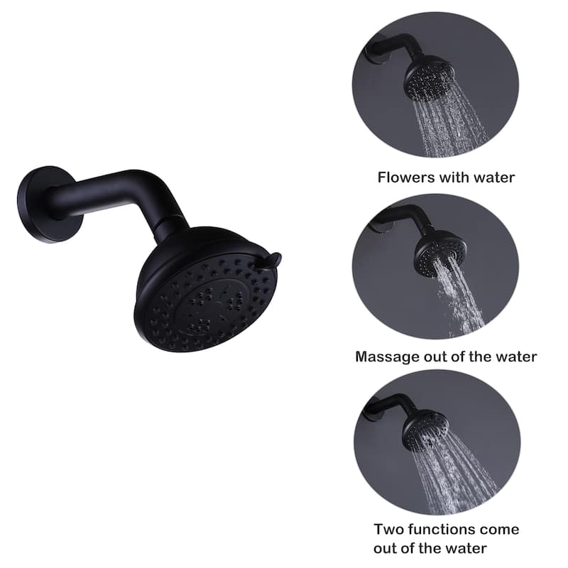 Modern 3-Way High-pressure Shower Head Set with Handle in Black