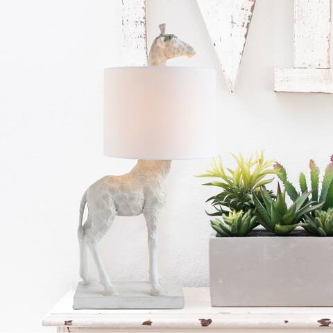 Giraffe Lamp with Linen Shade