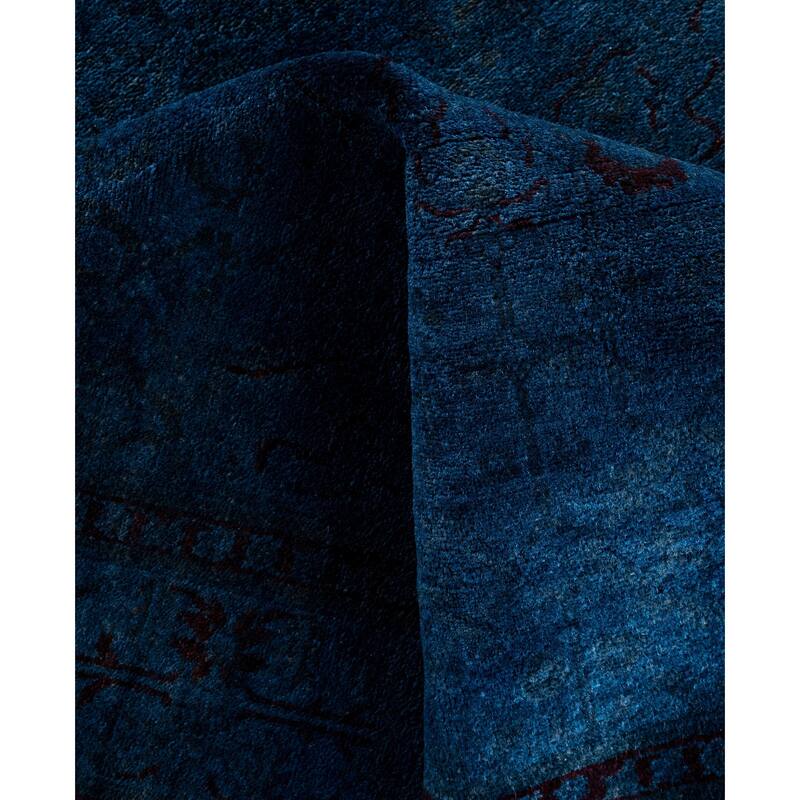 Overdyed One-of-a-Kind Hand-Knotted Area Rug - Blue - 4' 1" x 6' 4"