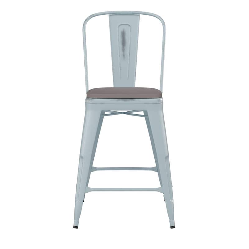 All-Weather Counter Height Stool with Poly Resin Seat