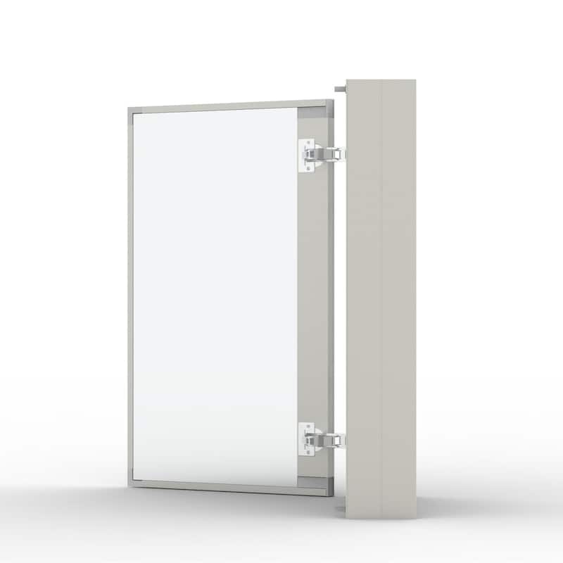15" x 24" Rectangular Aluminum Surface Mount Medicine Cabinet with Mirror and Shelves - 15" x 24"