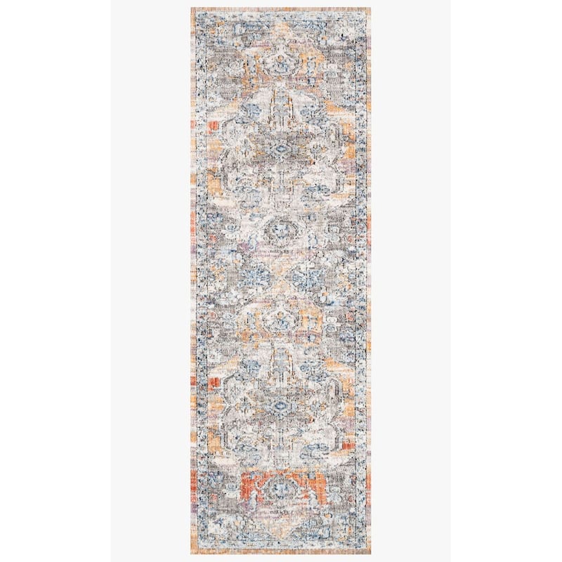 Alexander Home Adrian Distressed Sunrise Medallion Traditional Rug