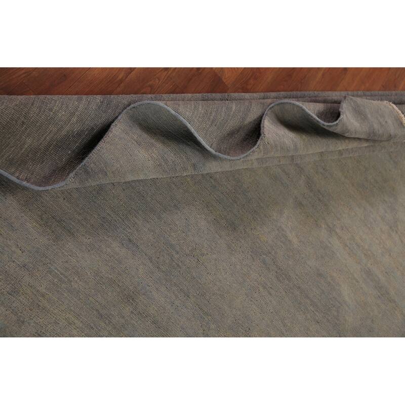 Gray & Beige Modern Gabbeh Oriental Area Rug Hand-Knotted Wool Carpet - 6'7" x 9'3"