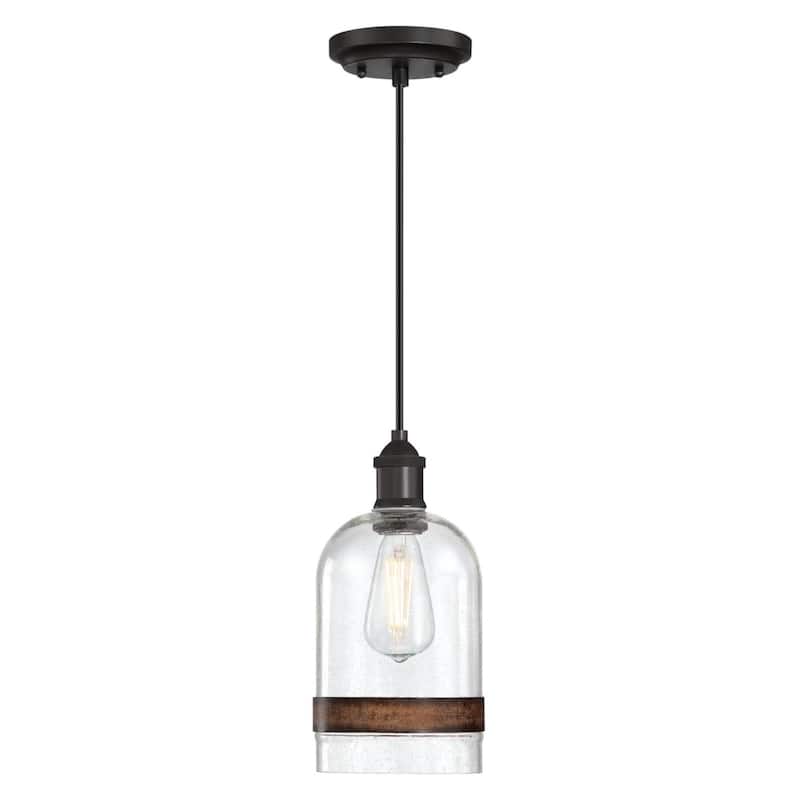 Westinghouse 6129800 Tarrant 6" Wide Wood Mini Pendant