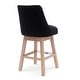 preview thumbnail 21 of 55, Boucle Polyester Upholstered Swivel Counter Stool - Foot Glides