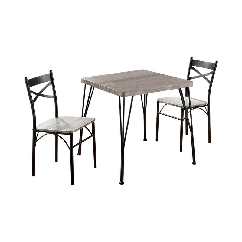 Zath Industrial Metal Compact 3-Piece Square Dining Table Set by Furniture of America
