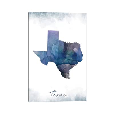 iCanvas "Texas State Bluish" by WallDecorAddict Canvas Print