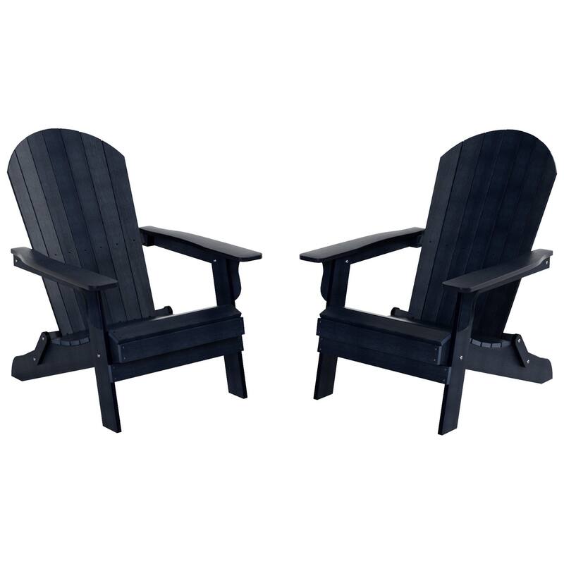 Vineyard HIPS Outdoor Folding Eco-Friendly All Weather Seashell Adirondack Chair (Set of 2)