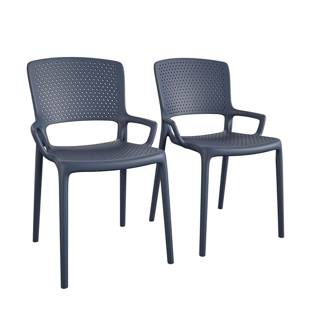 COSCO Outdoor/Indoor Stacking Resin Dining Chair, Set of 2