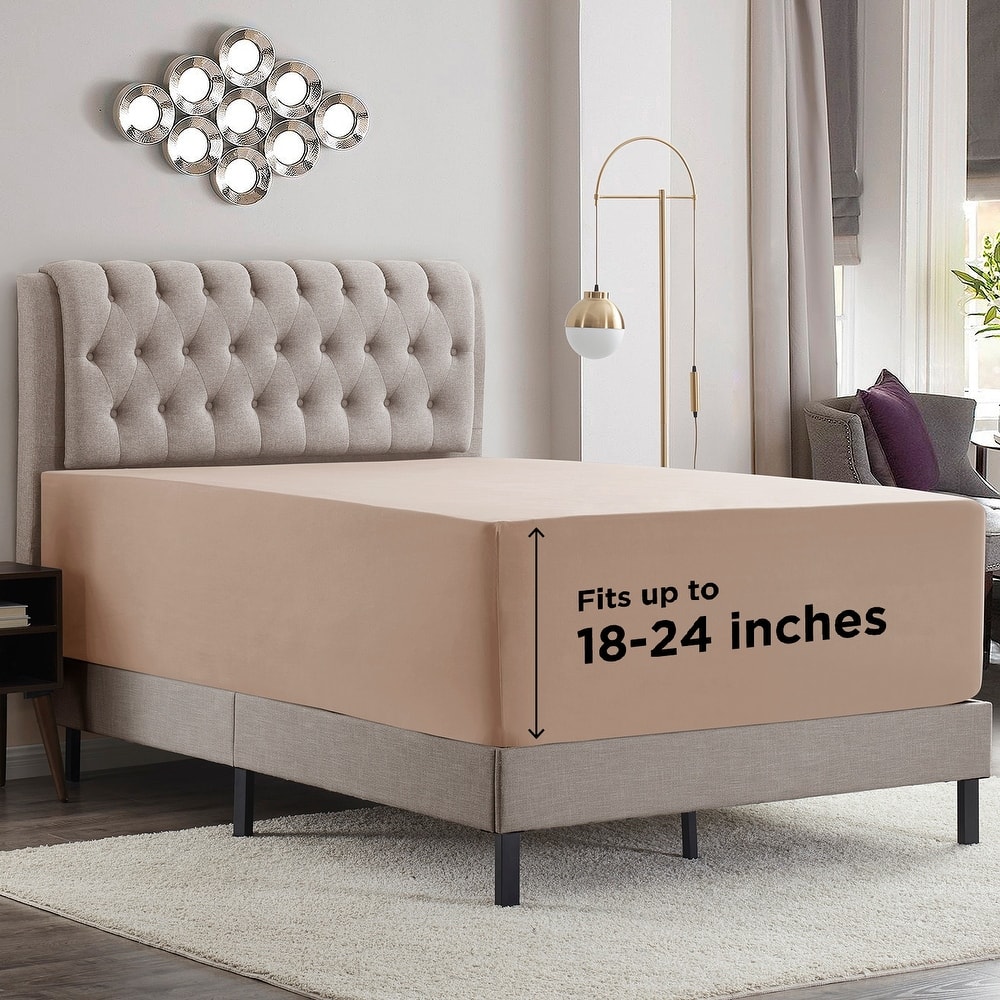 Empyrean Bedding Extra Deep Pocket Microfiber Fitted Sheet Set