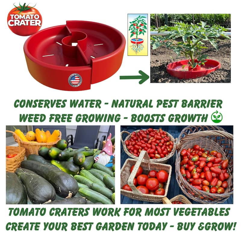 Tomato Crater Gardening Tool for Healthier Tomatoes, 12” Red