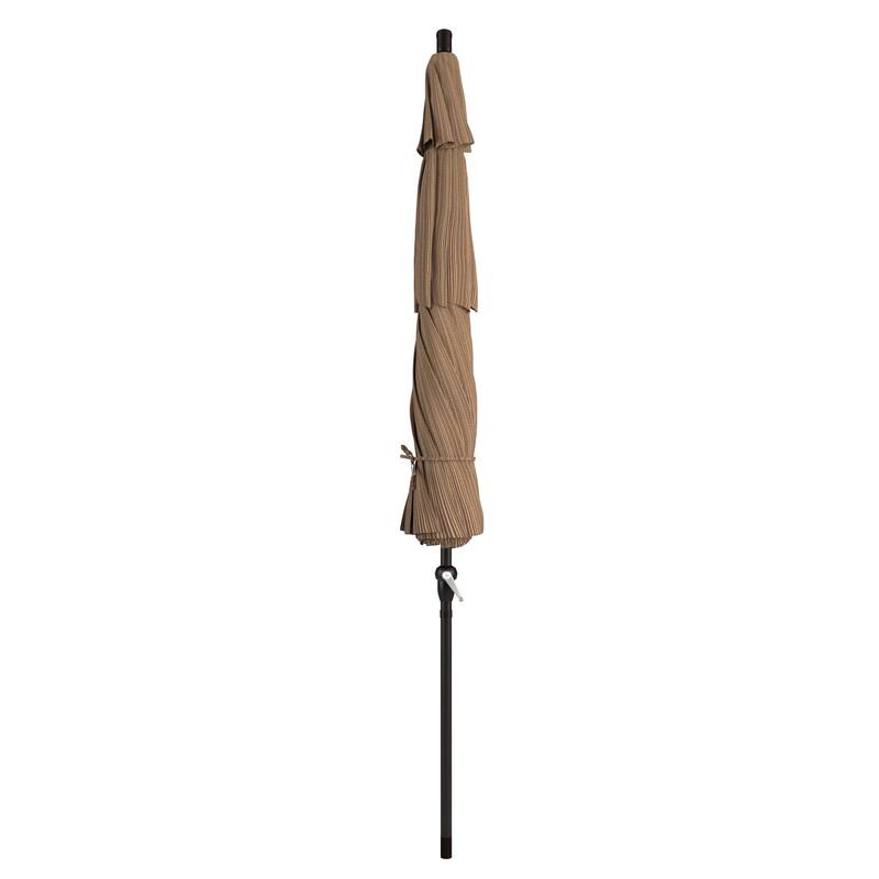 California Umbrella 11' Round Aluminum Crank Open Auto Tlit Patio Umbrella, Bronze Finish, Double Wind Vent.