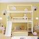 preview thumbnail 2 of 14, Twin over Twin Bunk Bed with Slide, House Bed with Slide