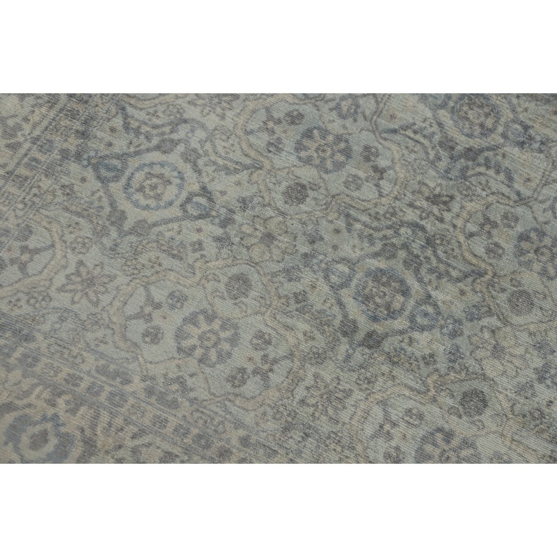 Hand-knotted Transitional Silk Carpet Grey Oushak Rug Geometric Oriental Area Rug - 8' 0'' X 4' 10''