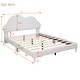 preview thumbnail 13 of 34, Velvet Upholstered Bed with Cloud-Shape Headboard, Wood Platform Bed Frame for Boys Girls Easy Assembly, No Box Spring Needed