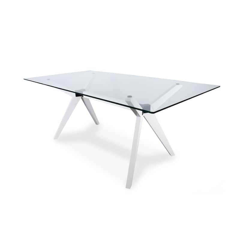 Rye Studio Waldorf Modern Glass Dining Table
