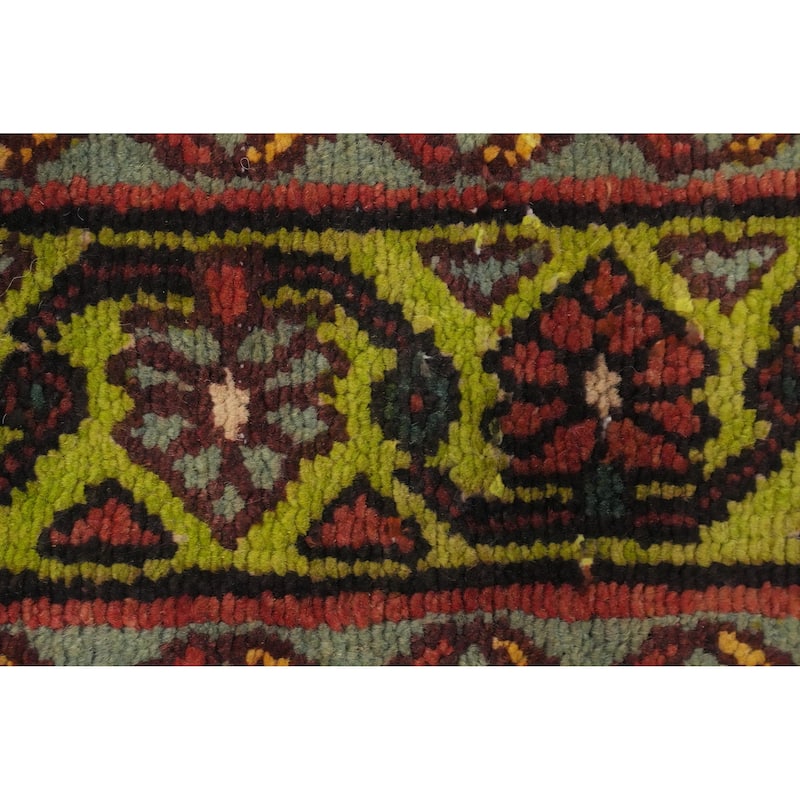 Hand Knotted Oriental 100% Wool Carpet Traditional Floral Oranges & Rust Hamedan Runner Rug - 10' 4'' X 3' 10''