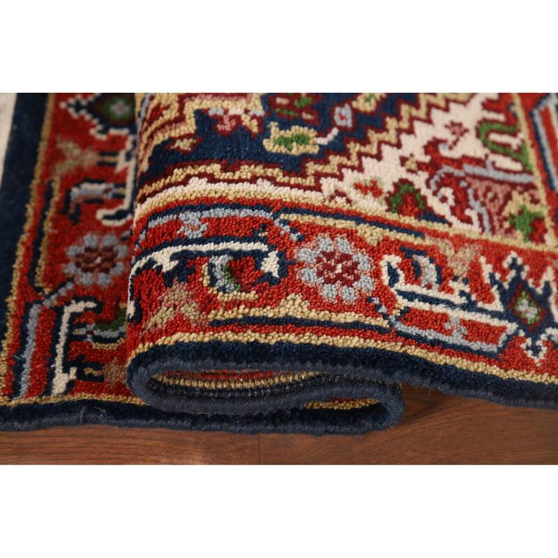 Geometric Heriz Serapi Indian Accent Rug Handmade Wool Carpet - 2'0" x 3'0"
