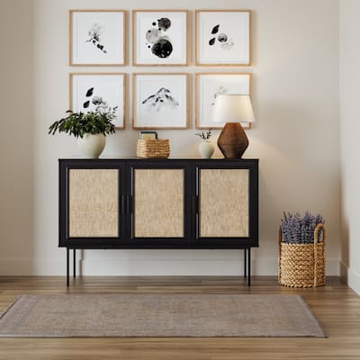 3-Door Emmett Rattan Cabinet