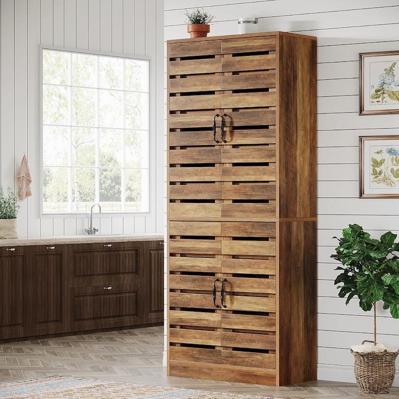 70.8" Kitchen Pantry Cabinet with Adjustable Shelves, Dining Room Storage Cabinet