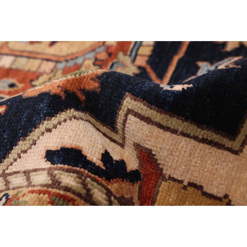 ECARPETGALLERY Hand-knotted Jules Sultane Dark Navy Wool Rug - 9'10 x 13'10