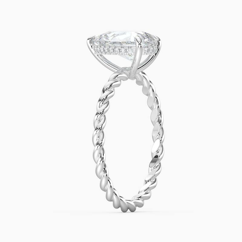 Auriya 14k Gold Lab Grown Pear Diamond Twisted Hidden Halo Engagement Ring 1.00 to 5.00 ct. tw. (F-G, VS)