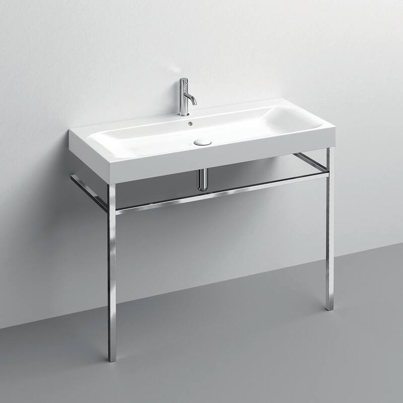 WS Bath Collections 3534+9123K1 Cento 47-3/16" Rectangular Metal and - Glossy White / Polished Chrome