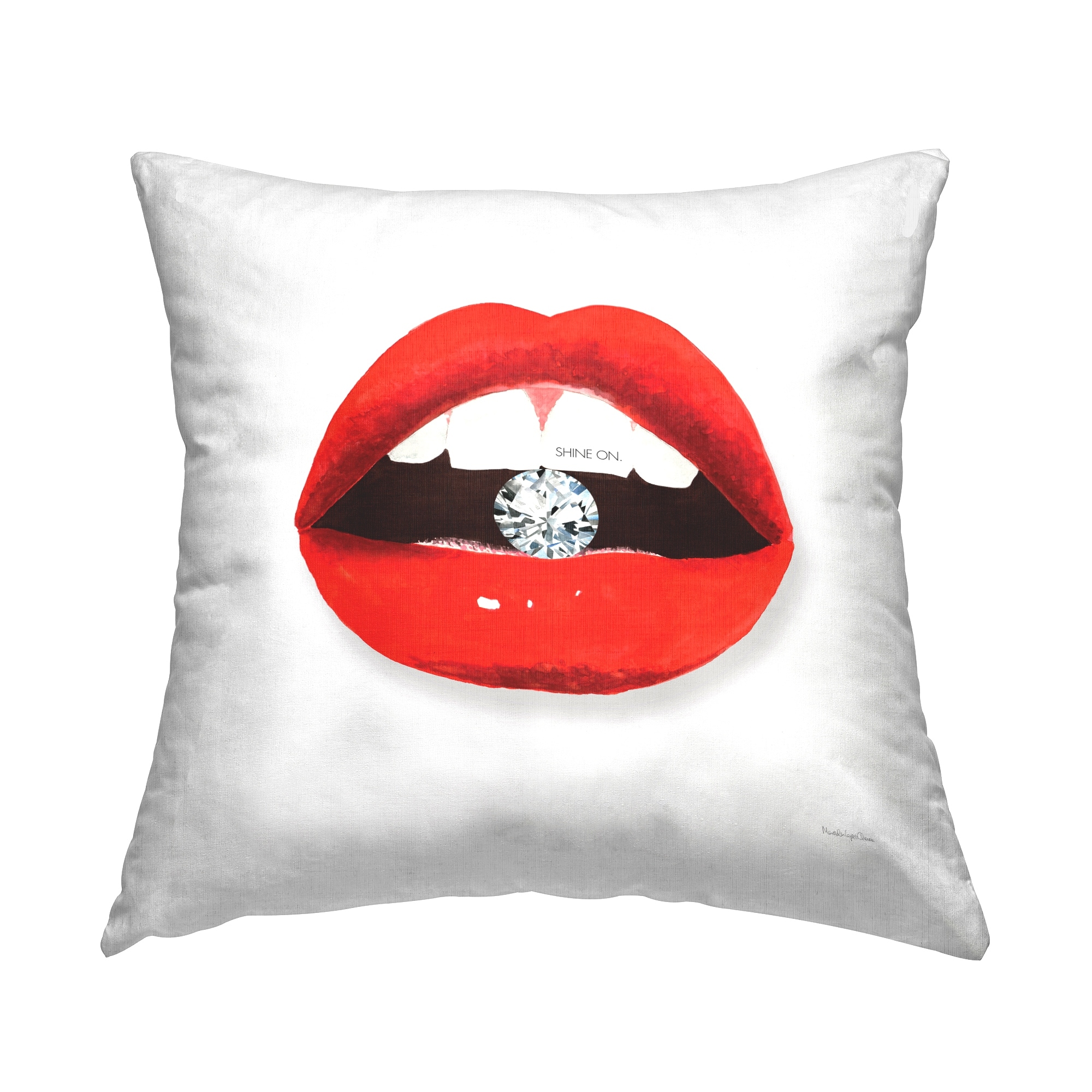 Stupell Industries Shine On Lips Biting Diamond Printed Throw Pillow Design  by Mercedes Lopez Charro - On Sale - Bed Bath & Beyond - 37955383