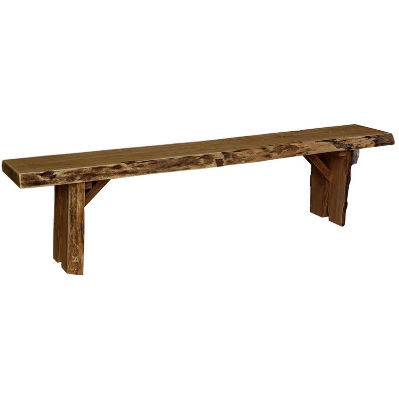 Live Edge Locust Wood 6' Wildwood Bench - Mushroom Stain