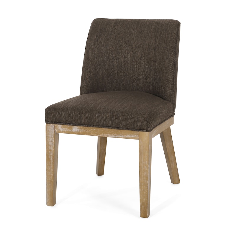 Set of 2 Upholstered Dining Chairs with Wood Legs