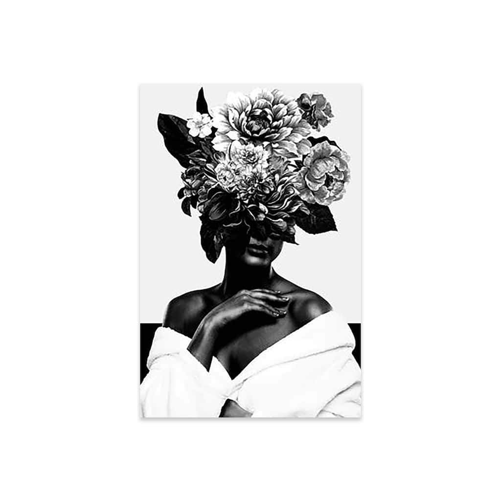 Woman With Flower II In Black And White Print On Acrylic Glass by Danilo de Alexandria