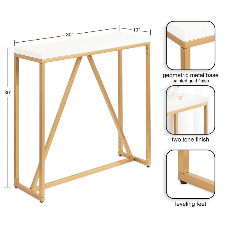 Kate and Laurel Kaya Wood and Metal Console Table - 30x10x30