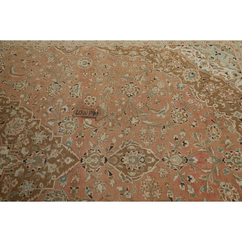 Traditional Kashan Persian Vintage Area Rug Hand-Knotted Wool Carpet - 9'7" x 13'1"