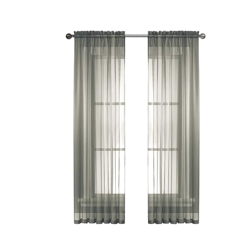 Window Elements Diamond Sheer Voile Extra Wide Curtains (Set of 2)