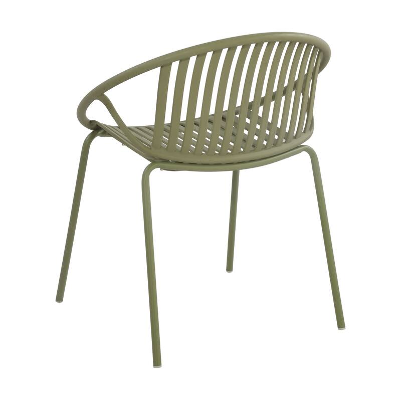 Christopher Knight Home - Lockhart Patio Dining Chair with Metal Legs and Plastic Backrest