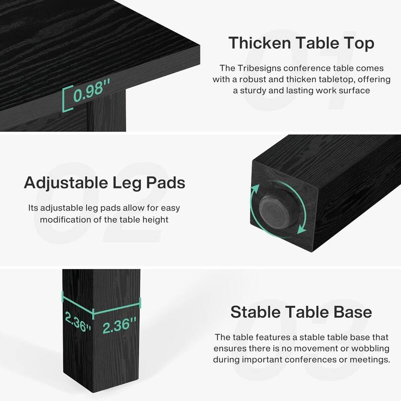 Modern Minimalist Wood 4-Person Square Conference Table/Desk for Meeting Room Seminar Room Boardroom