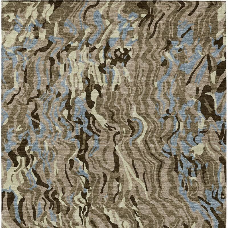HomeRoots Abstract Transitional Rectangle Outdoor Rug