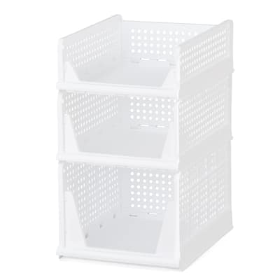 3-Piece Stackable Different Sized Storage Bins Set - 17 x 5.56 x 13.25