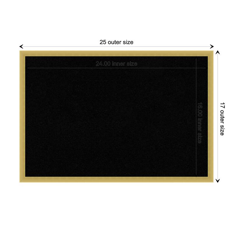 Svelte Wood Framed Black Corkboard Bulletin Board - Svelte Polished Gold - Board Size 24x16
