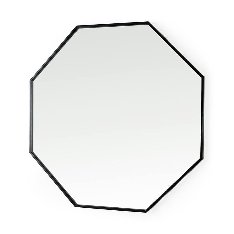Helix Black Metal Frame Octogonal Mirror - 38" x 38" - Black