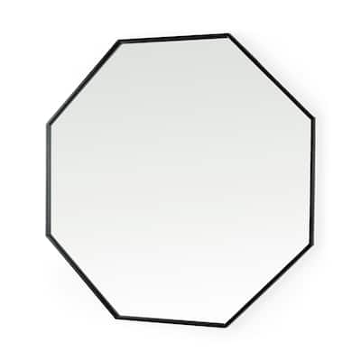 Helix Black Metal Frame Octogonal Mirror - 38" x 38"