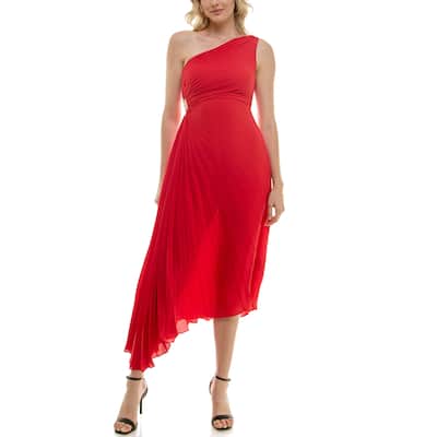 Nicole Miller Pleated One Shoulder Dress