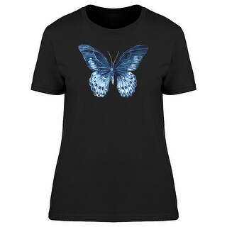 Shop Blue Tropical Moth Tee Women S Image By Shutterstock